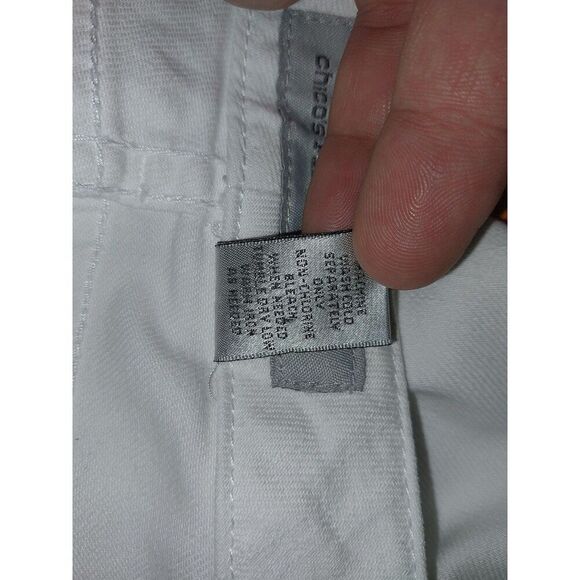 Chicos Platinum Denim Jeans White The Ultimate Fit Zip Ankle Size 1.5 - Picture 7 of 8